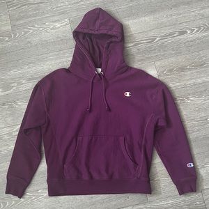 Vintage Champion Reverse Weave Magenta Hoodie - Large